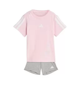 Adidas Tuta 160 3 Stripes Inf Rosa Grigio KC6151