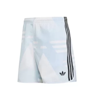 Adidas Pantaloncini 3 Stripes All Over Print M Celeste Nero KC6435