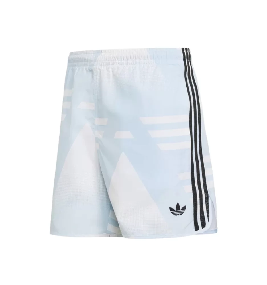 Adidas Pantaloncini 3 Stripes All Over Print M Celeste Nero KC6435