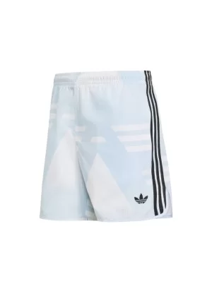 Adidas Pantaloncini 3 Stripes All Over Print M Celeste Nero KC6435