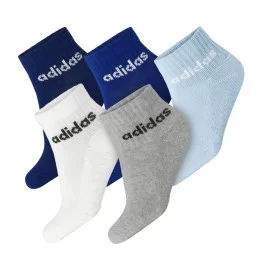 Adidas Calzini Performance 5 Paia Kids Bianco Blu Nero Grigio JF8542