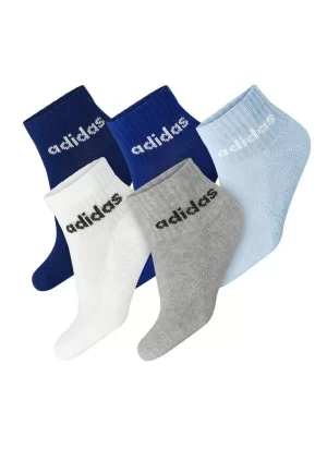 Adidas Calzini Performance 5 Paia Kids Bianco Blu Nero Grigio JF8542