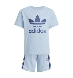 Adidas Tuta Big Logo 3 Stripes Kids Celeste JC9160