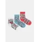 Adidas Calzini Fun 3 Paia Bianco Celeste Rosso | Adidas | 
