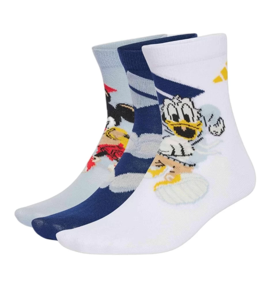 Adidas Calzini Mouse Mouse 3 Paia Kids Bianco Blu JG5807