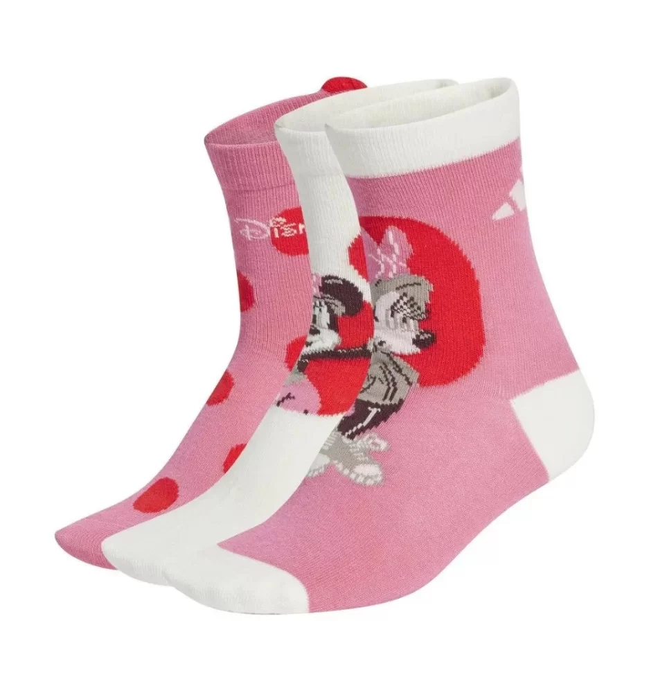 Adidas Calzini Disney Minnie Mouse 3 Paia Kids Bianco Rosa JH3267