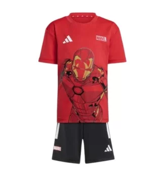 Adidas Tuta Marvel Iron Man Kids Rosso Nero JF3656