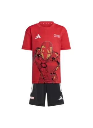 Adidas Tuta Marvel Iron Man Kids Rosso Nero JF3656