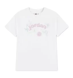 Jordan T-shirt Puff Floral Girls Bianco 45F489-001