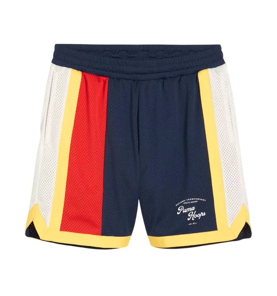 Puma Pantaloncini Showtime Mesh Short M Blu Bianco Rosso 624744-02