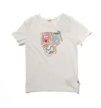 Puma T-shirt Graphics Year of Sports Boys Bianco 680299-02