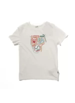 Puma T-shirt Graphics Year of Sports Boys Bianco 680299-02