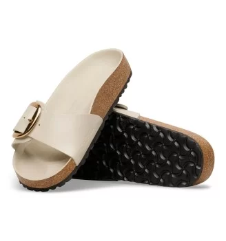 Birkenstock Ciabatta Madrid Stretta Big Buckle Hex W Shine Oyster Bianco | Birkenstock | 