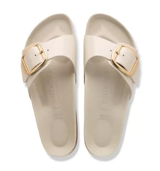 Birkenstock Ciabatta Madrid Stretta Big Buckle Hex W Shine Oyster Bianco | Birkenstock | 