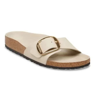 Birkenstock Ciabatta Madrid Stretta Big Buckle Hex W Shine Oyster Bianco | Birkenstock | 