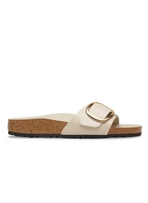 Birkenstock Ciabatta Madrid Big Buckle Hex W Shine Oyster Bianco 1031823