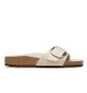 Birkenstock Ciabatta Madrid Big Buckle Hex W Shine Oyster Bianco 1031823
