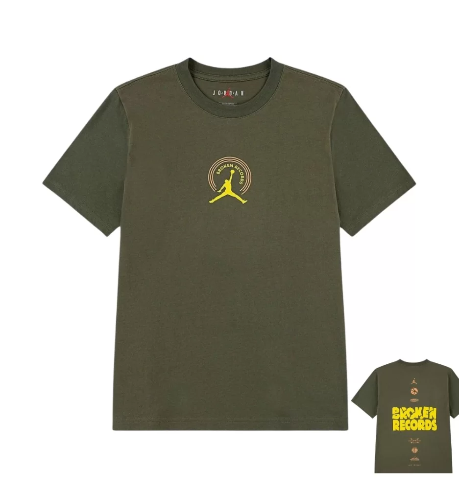Jordan T-shirt Mj Broken Record Verde Giallo 95F628-F84