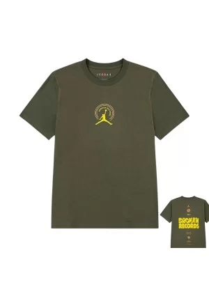 Jordan T-shirt Mj Broken Record Verde Giallo 95F628-F84