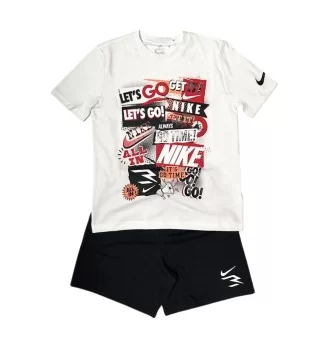 Nike Tuta Collage Terry Bianco Nero 9Q1426-001
