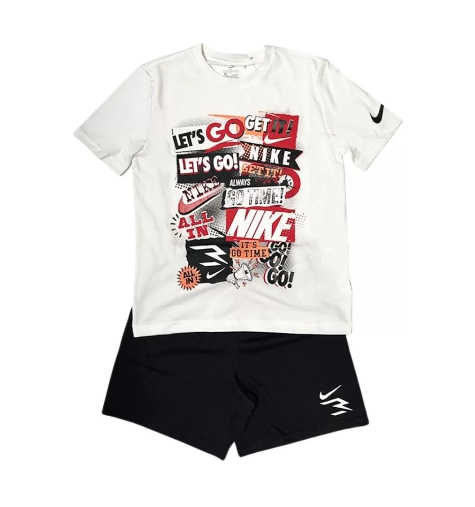 Nike Tuta Collage Terry Bianco Nero 9Q1426-001