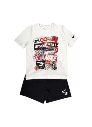 Nike Tuta Collage Terry Bianco Nero 9Q1426-001