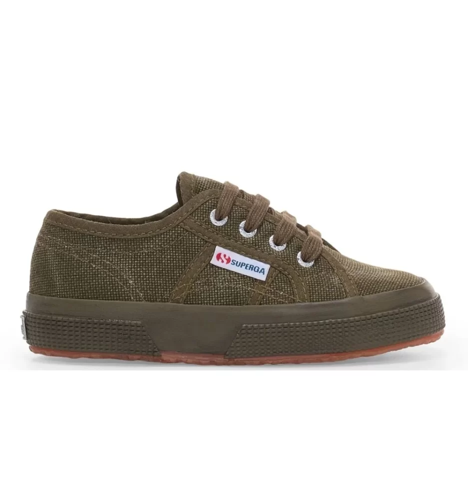 Superga Scarpe 2750 Cotton Stone Wash Kids Full Green Dark Olive Verde S41447W AZ9