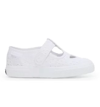 Superga Sandalo 3663 Cotone Sangallo Eyes Kids Bianco S6144NW 900