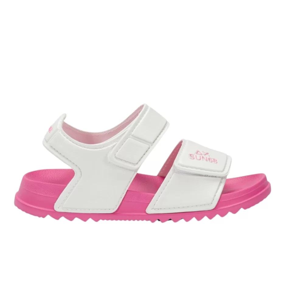 Sun68 Sandali Girls's Sandal Logo Baby Bianco Rosa X36413B 01