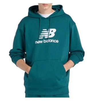 New Balance Felpa Cappuccio Sport Essentials French Terry Small Logo Medusa Green Verde MT41501AAV