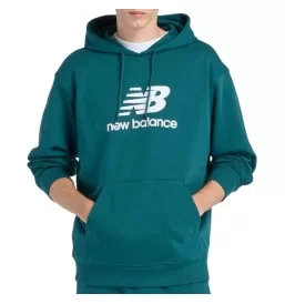 New Balance Felpa Cappuccio Sport Essentials French Terry Small Logo Medusa Green Verde MT41501AAV
