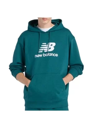 New Balance Felpa Cappuccio Sport Essentials French Terry Small Logo Medusa Green Verde MT41501AAV