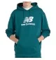 New Balance Felpa Cappuccio Sport Essentials French Terry Small Logo Medusa Green Verde MT41501AAV