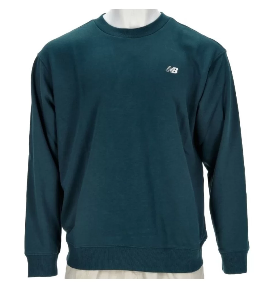 New Balance Felpa Sport Essentials French Terry Small Logo Medusa Green Verde MT41507AAV