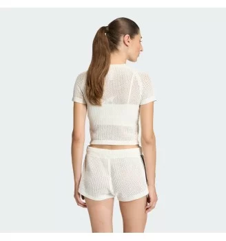 Adidas T-shirt Knitted Crochet Cali W Bianco Nero | Adidas | 