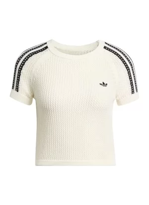 Adidas T-shirt Knitted Crochet Cali W Bianco Nero KE0200