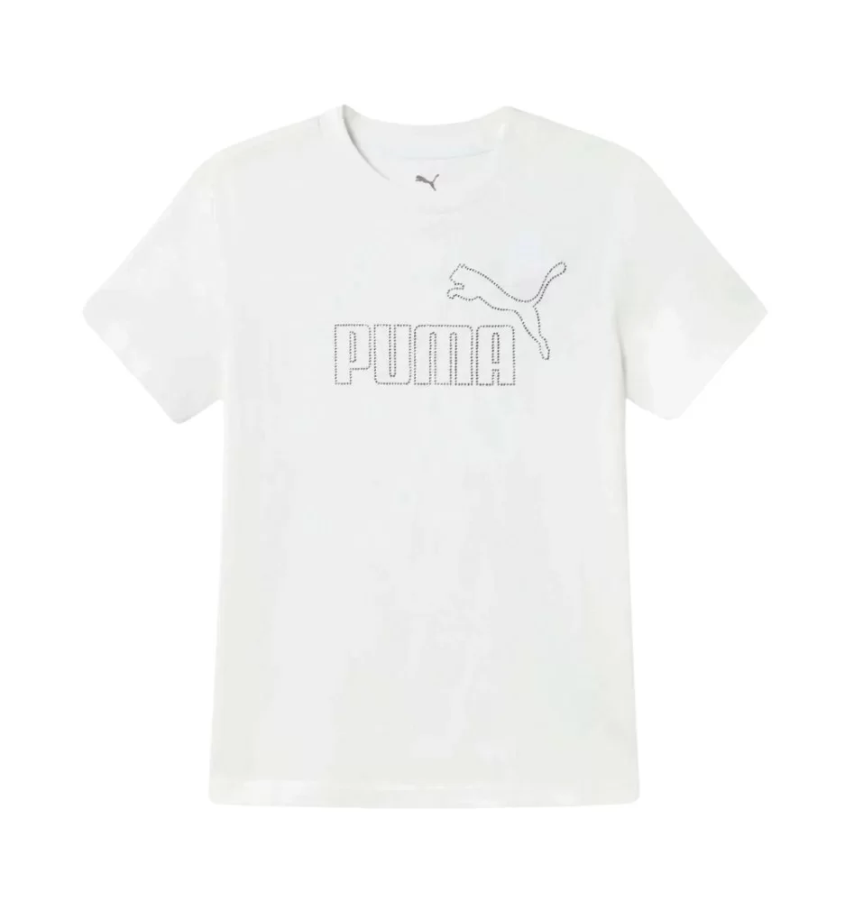 Puma T-shirt Essential Rhinestone Girls Bianco 693852-02