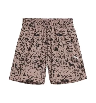 Puma Pantaloncini Essential Graphic Animal High-Rise All Over Print Woven Marrone 691823-88