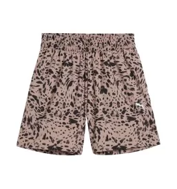 Puma Pantaloncini Essential Graphic Animal High-Rise All Over Print Woven Marrone 691823-88