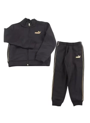 Puma Tuta Zip Essentials Textured Foil Logo Fleece Girls Nero 692212-01