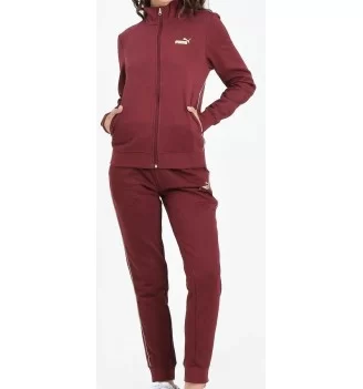 Puma Tuta Zip Essentials Textured Foil Logo Fleece Girls Rosso Spento | Puma | 