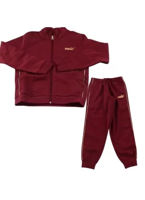 Puma Tuta Zip Essentials Textured Foil Logo Fleece Girls Rosso Spento 692212-96