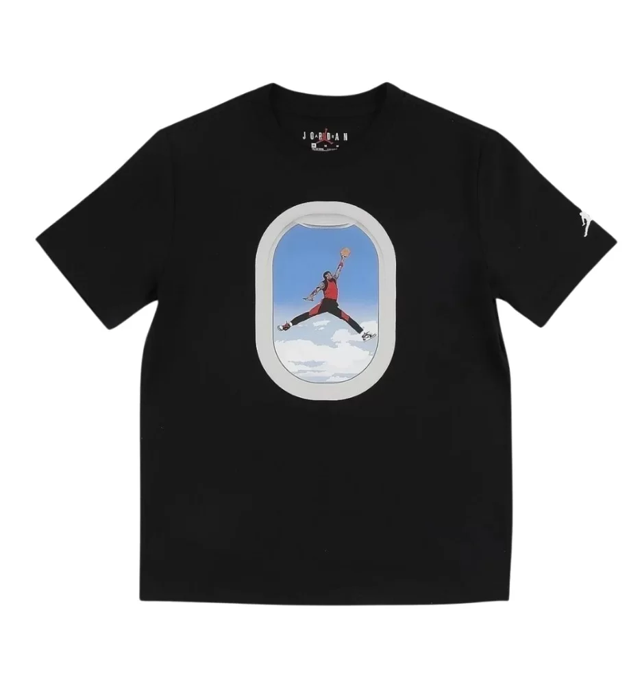 Jordan T-shirt Air Jordan Plane Window Boys Nero 95F903-023