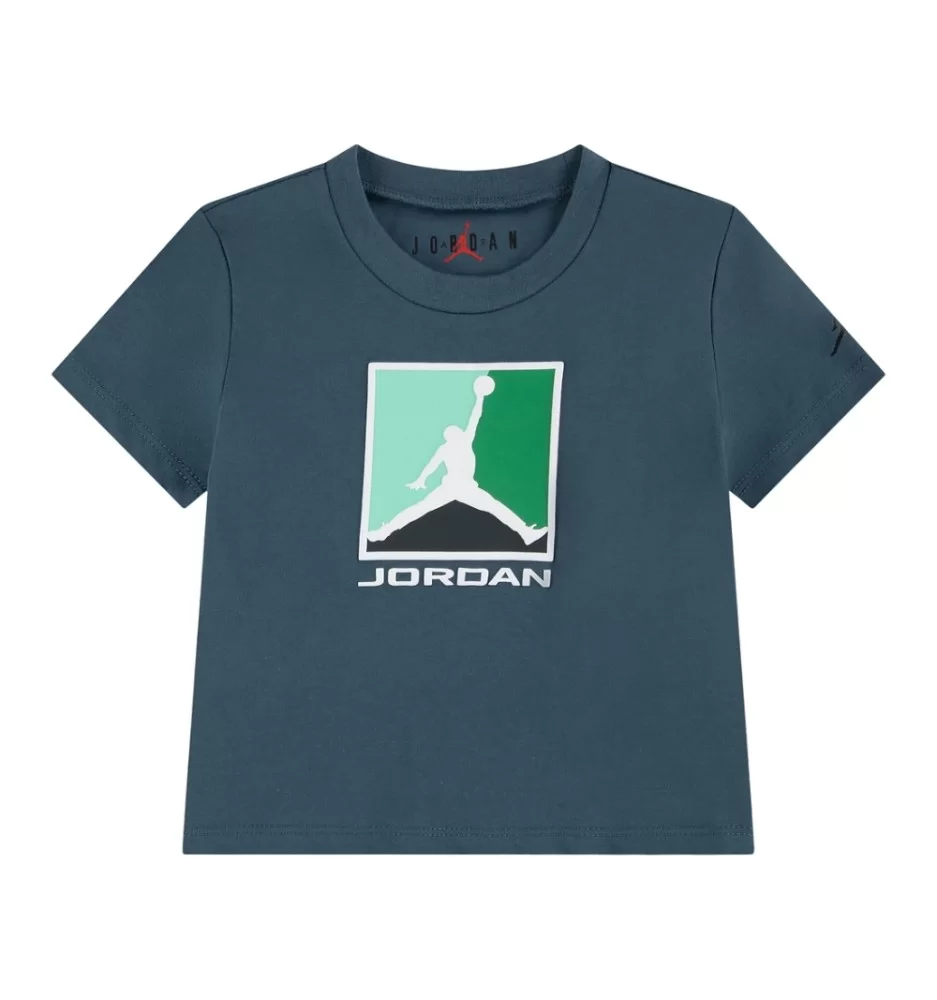 Jordan T-shirt Essentials Big Logo 3.0 Boys Verde Blu 95F057-EA0