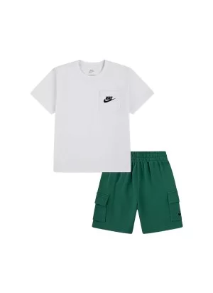 Nike Tuta Small Logo French Terry Bianco Verde 86N041-EJ1