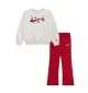 Nike Tuta Felpa Leggings Inf Bianco Rosso 16N667-U10