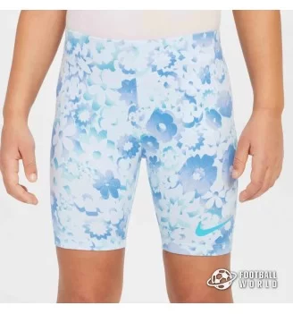 Nike Tuta Flow Ral All Over Print Leggings Bike Girls Bianco Celeste | Nike | 