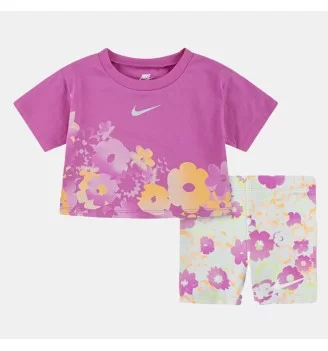 Nike Tuta Flow Ral All Over Print Leggings Bike Inf Bianco Rosa Scuro | Nike | 