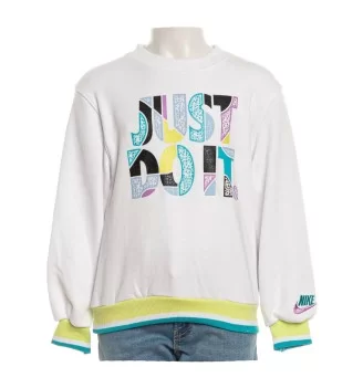 Nike Felpa Outside Lines French Terry Boys Bianco 86M684-001