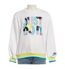 Nike Felpa Outside Lines French Terry Boys Bianco 86M684-001
